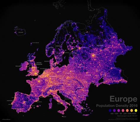 Europe Population Density 2016 Maps On The Web