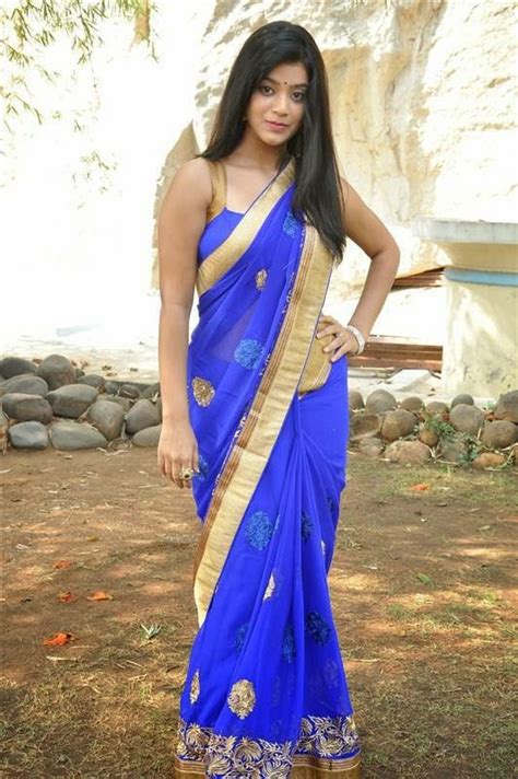 Yamini Bhaskar Latest Stills In Blue Saree Indian Celebrities