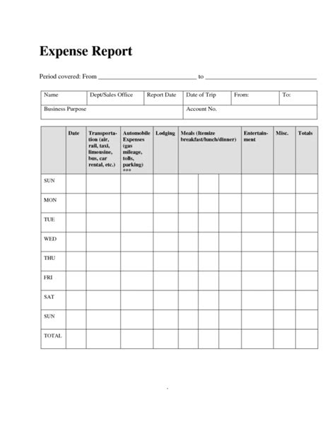 Monthly Expense Report Template 2 —