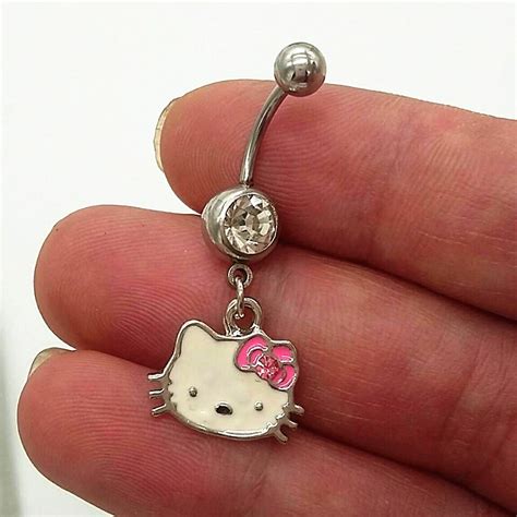 316l Steel Hello Kitty Navel Belly Button Rings Piercing Fashion