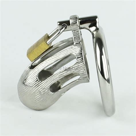 Male Chastity Devices Stainless Steel Cock Cage Metal Cock Lock Bondage