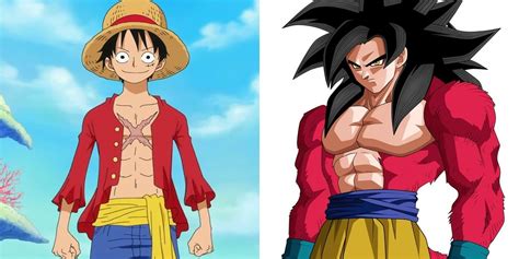 Dragon Ball X One Piece Así Sería La Fusión Entre Goku Ss4 Y Luffy