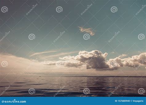 Beautiful Seascape Evening Sea Horizon And Sky Stock Photo Image Of