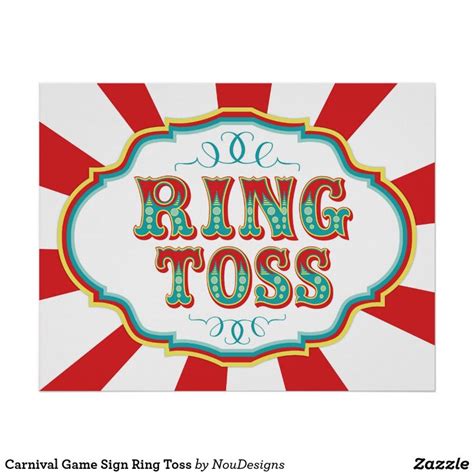 Carnival Game Sign Ring Toss Carnival Game Signs