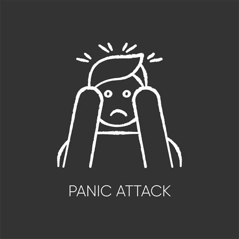 Panic Attack Chalk Icon Anxiety And Depression Paranoia And Phobia