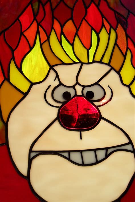 Stained Glass Heat Miser Xmas Cartoon Character From Childhood