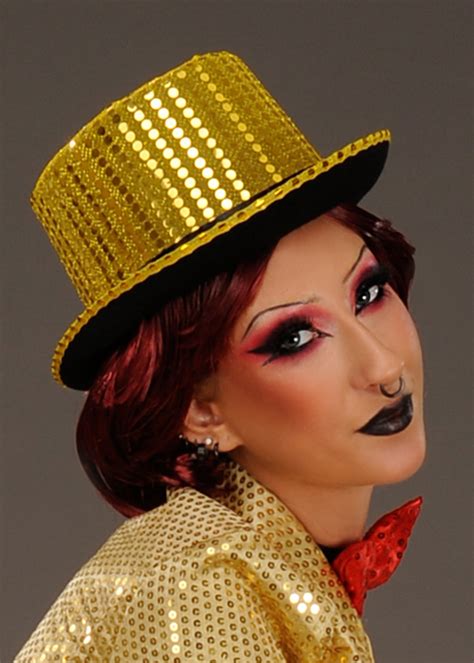 Rocky Horror Columbia Style Gold Sequin Top Hat Rh Struts