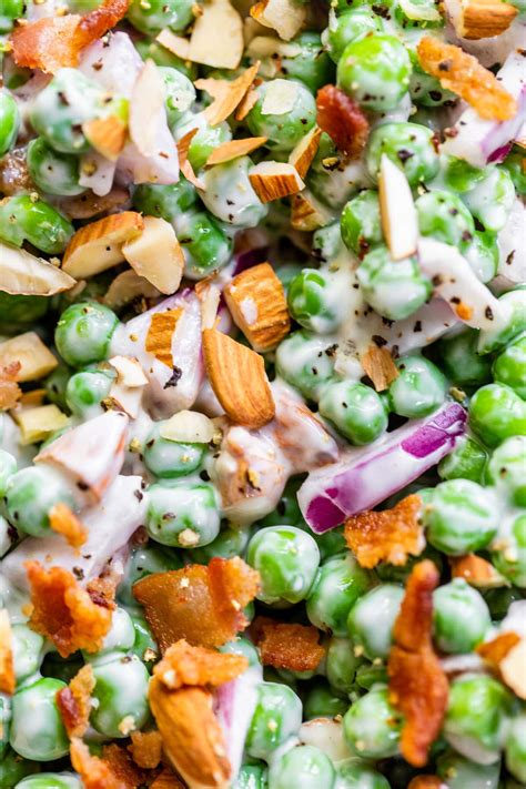 Pea Salad With Bacon And Creamy Dressing