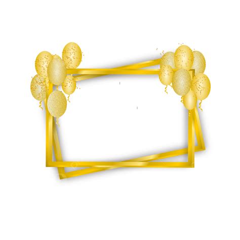 Gambar Bingkai Perayaan Emas Mewah Dengan Balon Yang Bersinar