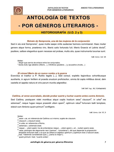 Antologia De Textos De Distintos Generos Literariospdf Agitación