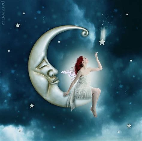 Catch A Falling Star Moon Art Celestial Art Moon Fairy