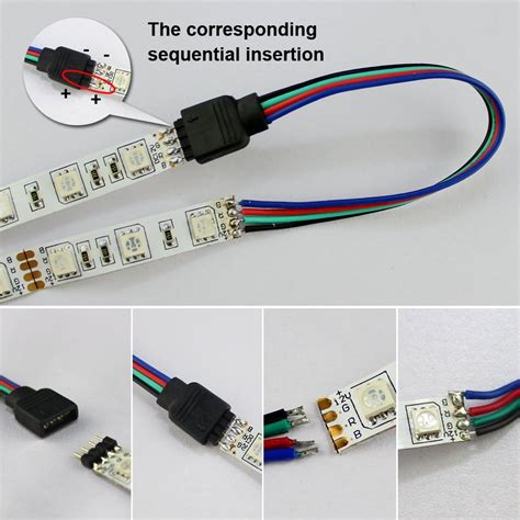 Tools And Home Improvement 4 Pin Led Strip Corner Connectors Set 10mm For 5v 12v 5050 Rgb Led