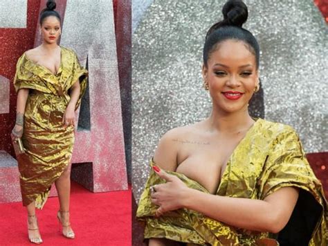 rihanna suffers wardrobe malfunction at ocean s 8 premiere photos images gallery 90803