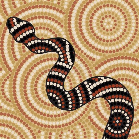 Foto Acerca Pintura Aborigen Abstracta Del Punto De La Serpiente En