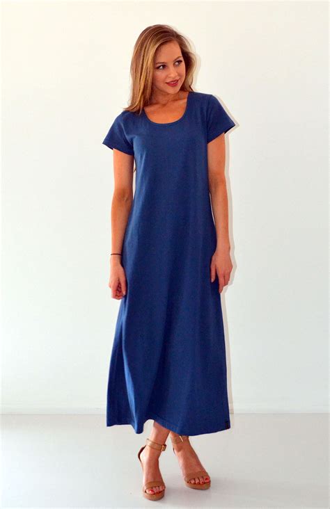 Organic Cotton T Shirt Dress Women S Denim Blue Organic Cotton Short Sleeve Dress Smitten