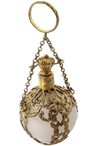 Antique French White Opaline Glass And Gilt Ormolu Chatelaine Scent Bottle Antique Perfume Bottles