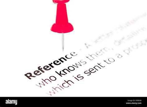 Word Reference Pinned On White Paper With Red Pushpin Available Copy