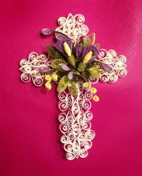 Quilled Cross With Flowers Designed And Quilled By Barbara Steele