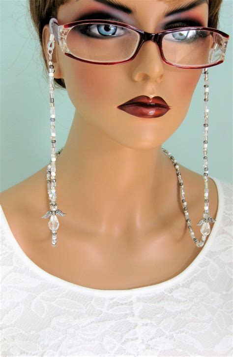 silver eyeglass chain eyeglass holder eyeglass necklace etsy