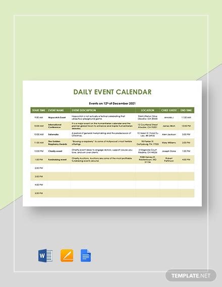 Event Calendar Template 32 Download
