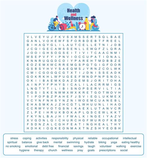9 Best Wellness Word Search Puzzle Printable