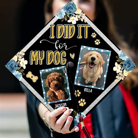 Camidy Graduation Dog Bandana Hat Set Dog Graduation Cap Cap With