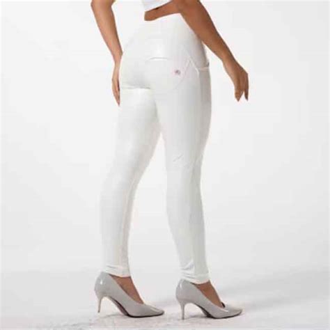 Women White Leather Pants