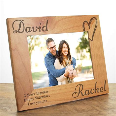 Personalised Wooden Photo Frame For Couples