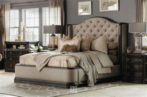 Four Piece Refined Romantic Luxury Bedroom Set In Brown Mathis