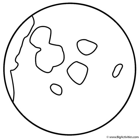 Moon With Small Craters And Title Coloring Page Space