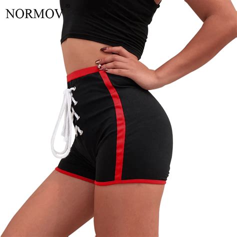 Normov Summer Casual Lace Up Shorts Women Sexy High Waist Shorts Feminino Drawstring Push Up