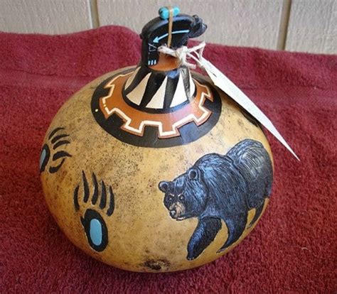 Gourd Native American Black Bear Pot Etsy