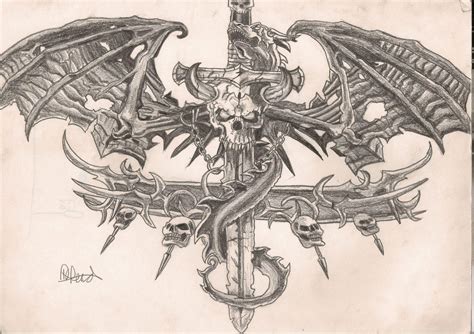 Skull Dragon Drawing By Kylereid1 On Deviantart