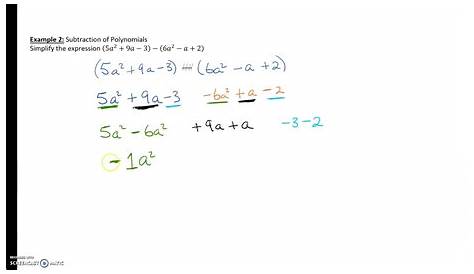subtraction of polynomials examples