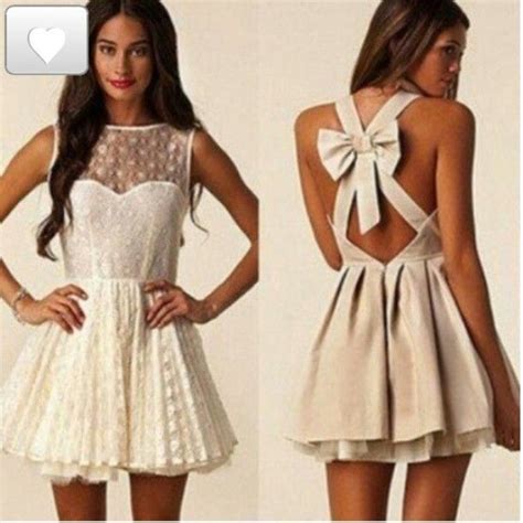 Pretty White Shrt Dress With Bow In Back Cute White Dress