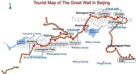 Beijing Great Wall Maps Tourist Map Of Badaling Mutianyu Jiankou