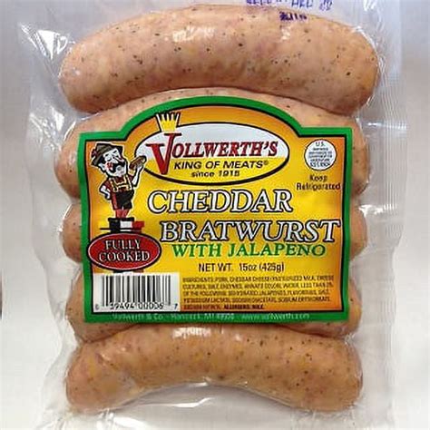 Vollwerths Jalapeno Cheddar Brat 15 Oz