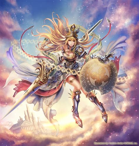 Anime Fantasy Sky Warrior Girl Pretty Beautiful Long Hair Dress