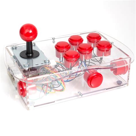 Clear Basic Arcade Controller Kit For Raspberry Pi Cherry Red