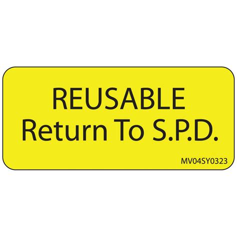 Label Paper Permanent Reusable Return To 1 Core 2 14 X 1 Yellow 420