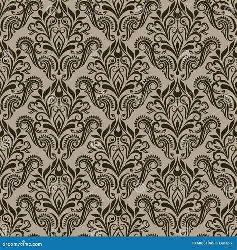Seamless Beige Wallpaper Pattern Stock Vector Illustration Of Drawing