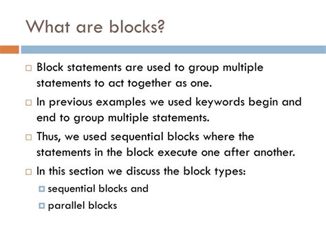 PPT - TOPIC : Sequential and Parallel Blocks PowerPoint Presentation