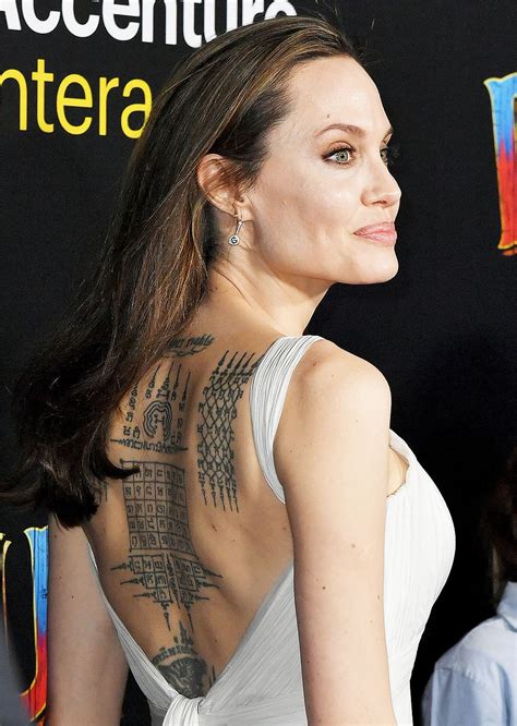 Angelina Jolie — Photos Of The Oscar Winning Actress Angelina Jolie Tattoo Hot Lower Back