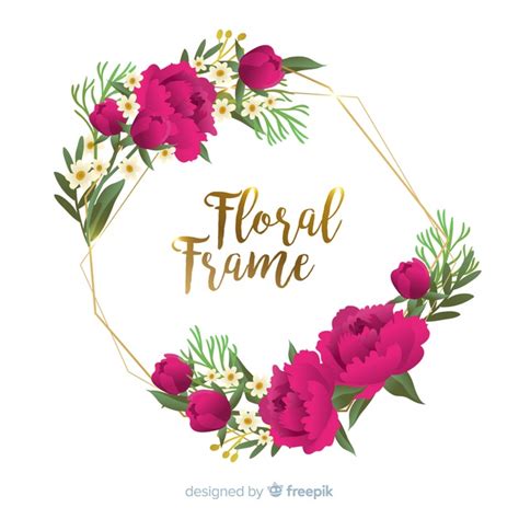 Free Vector Hand Drawn Flower Frame Background