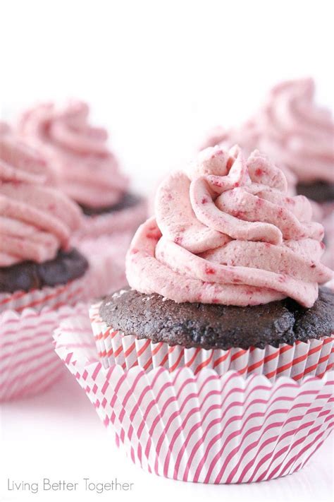These Dark Chocolate Cupcakes Are Topped With A Whipped Raspberry