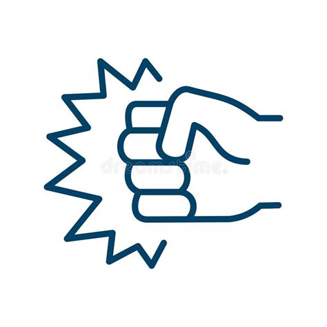 Strength Fist Punch Icon Vector Outline Strength Fist Punch Sign Stock