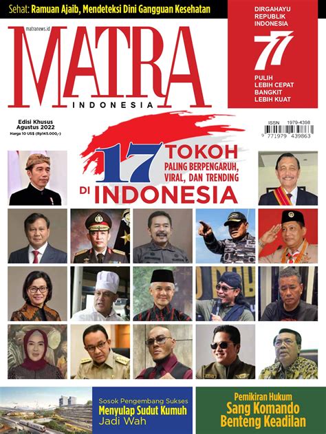Majalah Matra Tampilkan 17 Tokoh Paling Berpengaruh Indonesia Di Edisi