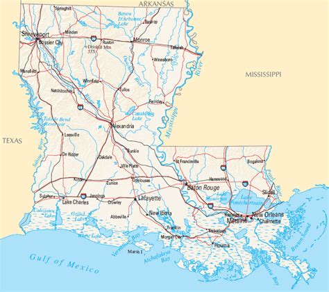 Louisiana Map And Louisiana Satellite Image