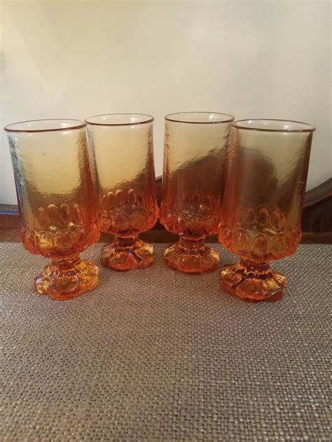 Vintage Tiffin Franciscan Madeira Iced Tea Glasses In Pumpkin Etsy Iced Tea Glasses Tea
