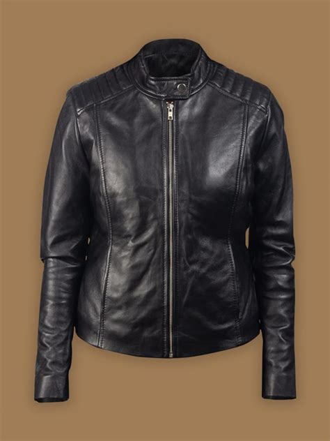 Women Inky Black Leather Jacket Women Jacket Mauvetree